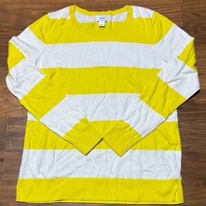 NWOT OLD NAVY Yellow & White Bold Stripe Sweater SIZE Med